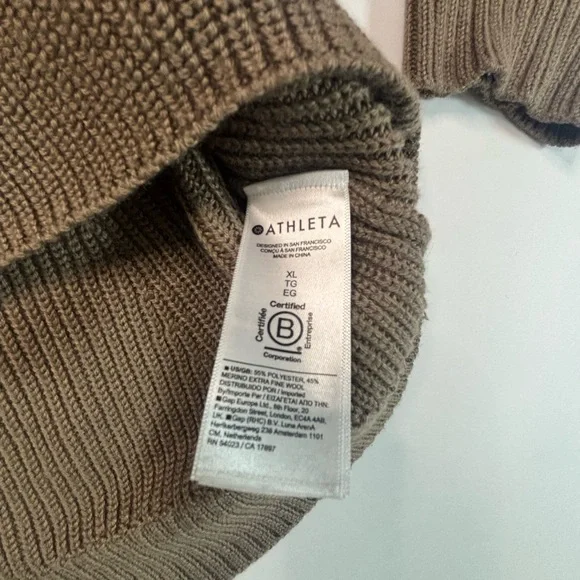 Athleta Hanover V Neck Sweater | Brown Size XL - Picture 9 of 10